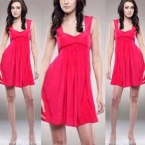 Revolve Black Halo 100% Silk Babydoll Dress Fuchsia Pink Mini Sweetheart Neck M